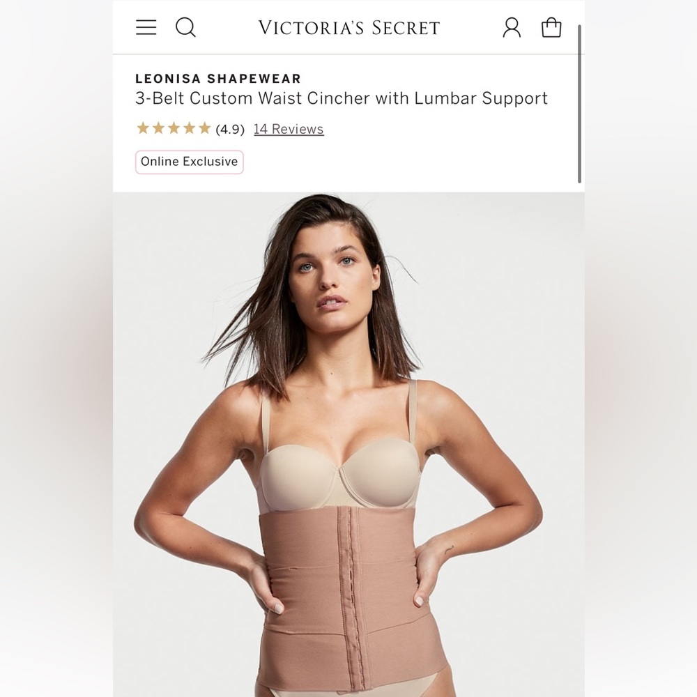 Victoria Secret Leonisa Shapewear Waist Cincher with Lumbar Support size XS/S